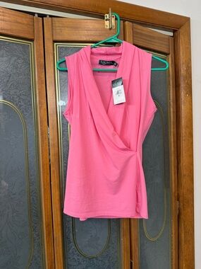 Ralph Lauren Pink Draped V-Neck Sleeveless Camisole, BRAND NEW